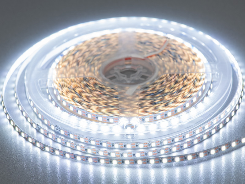 LED стрічка 12В, 120 діодів на метр, 5мм, холодний