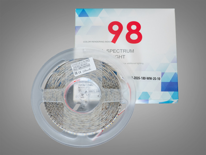 LED стрічка 12В, 180 діодів на метр, 10мм, теплий