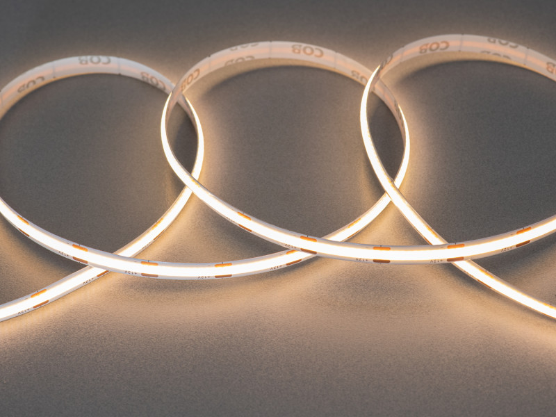 COB LED стрічка 12В, 480 діодів на метр, 8мм, теплий