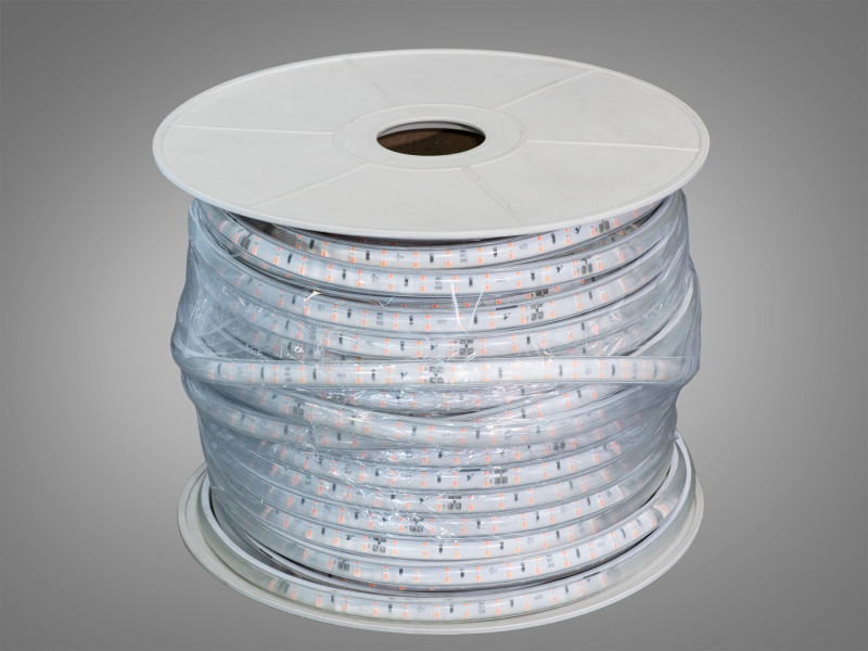 LED стрічка 220в, 120 штм, герметична, 10мм, рожевий
