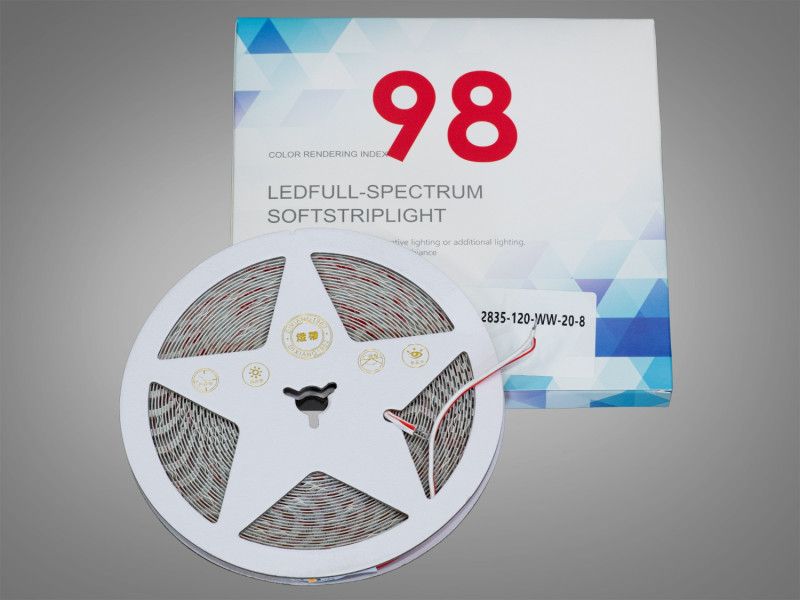 LED стрічка 24В, 120 діодів на метр, 8мм, теплий