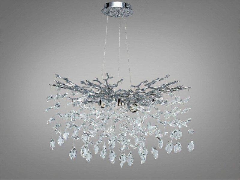 Люстра підвісна Гліцинія кольору-хром 60 см