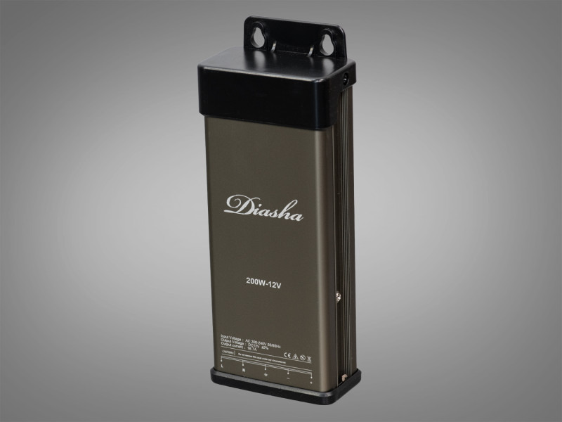 Вуличний блок живлення 12В, із захистом від дощу, 200Вт, 16.66А