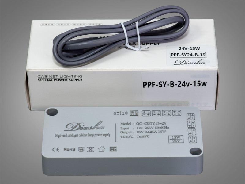 Тонкий керований блок живлення 24В, 15Вт, 0.6А