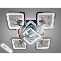 Люстра світлодіодна з пультом, підсвічуванням, 90W, хром