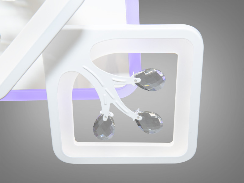 LED люстра стельова 90Вт біла з пультом 5 модулів