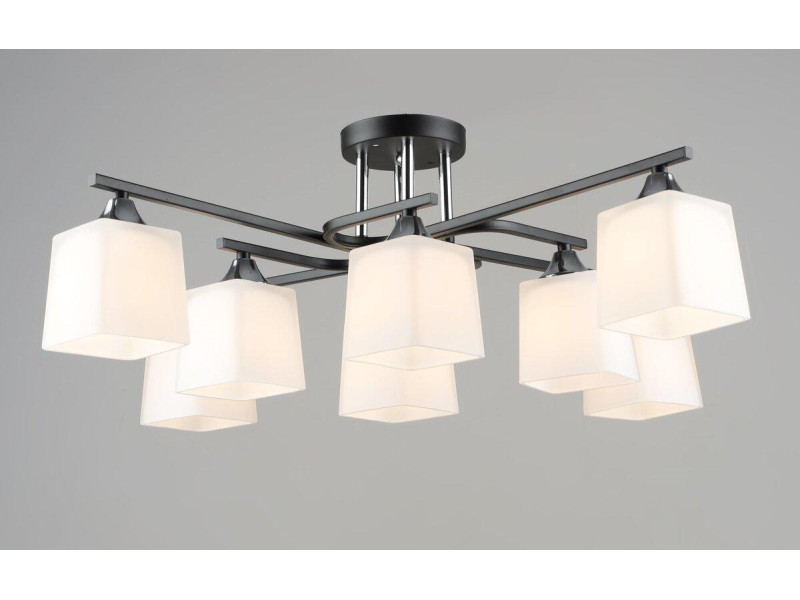 Люстра стельова Sirius B N6194/8 BK+CH на 8 плафонів