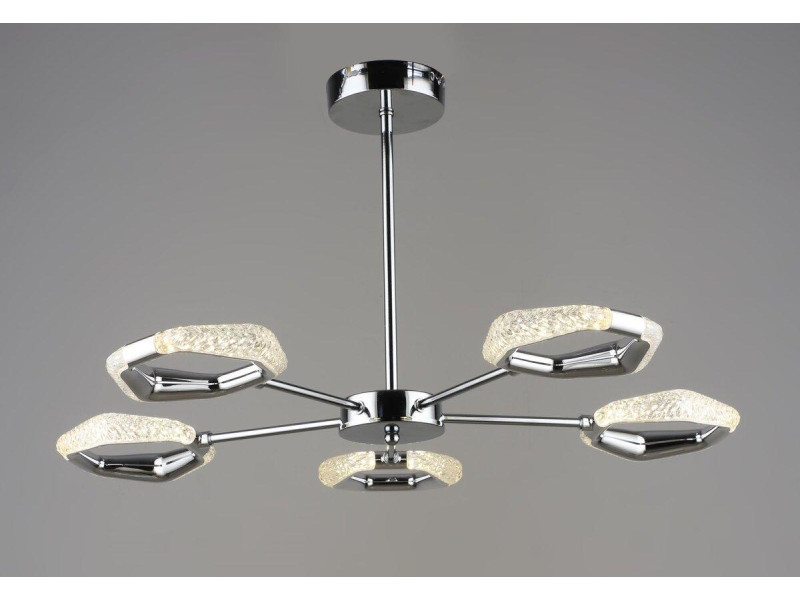 Люстра підвісна світлодіодна 5 плафонів колір хром B YH1304/5 CH 30W