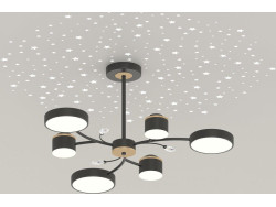 Люстра XI3346-6 чорний + золото