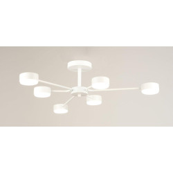 Люстра стельова на 6 плафонів  кругла, Білий N6827/6, патрон GX53