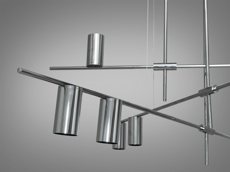 Люстра підвіс в стилі Loft, 9 ламп, хром