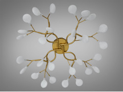 Стельова люстра "Світлячок", 28 ламп, золото сатин