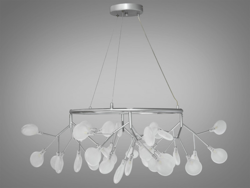 Підвісна люстра "Світлячок", 36 ламп, хром