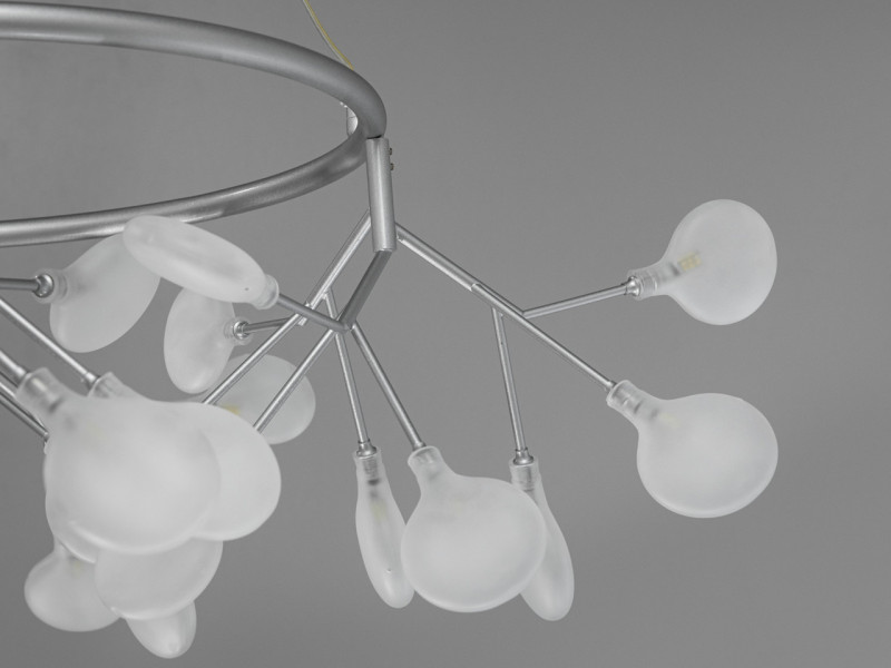 Підвісна люстра "Світлячок", 36 ламп, хром