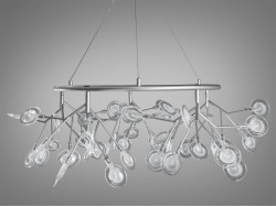 Люстра підвісна "Світлячок", 45 ламп, матове золото