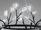 Деталь люстри Світлячок: прозора акрилова куля на графічному чорному каркасі 