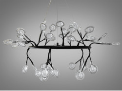 Підвісна люстра "Світлячок", чорна люстра на 45 ламп