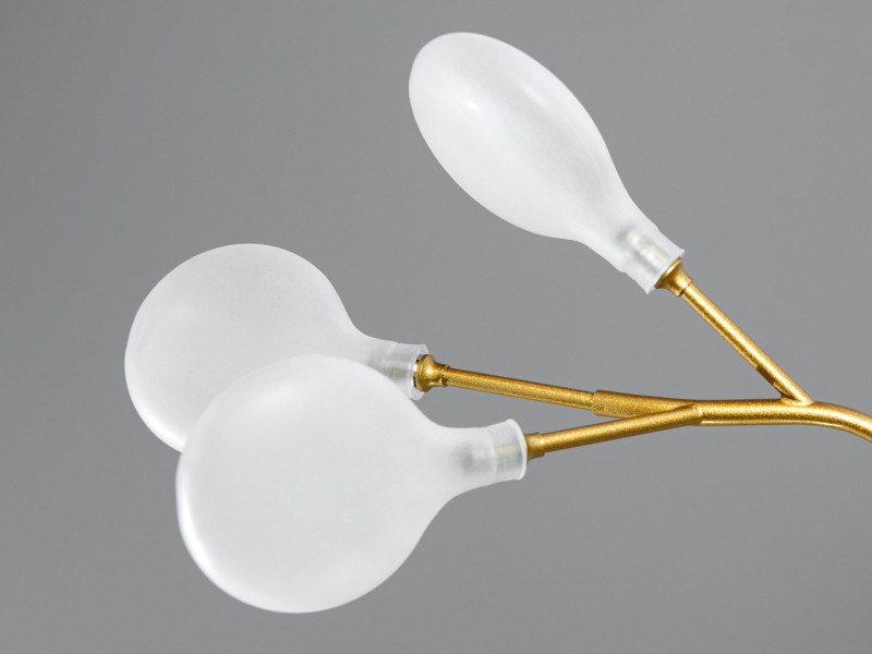 Підвісна люстра "Світлячок", 54 лампи, золото сатин