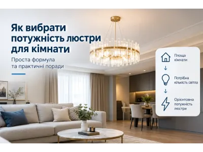 Як вибрати потужність люстри для кімнати: проста формула та практичні поради